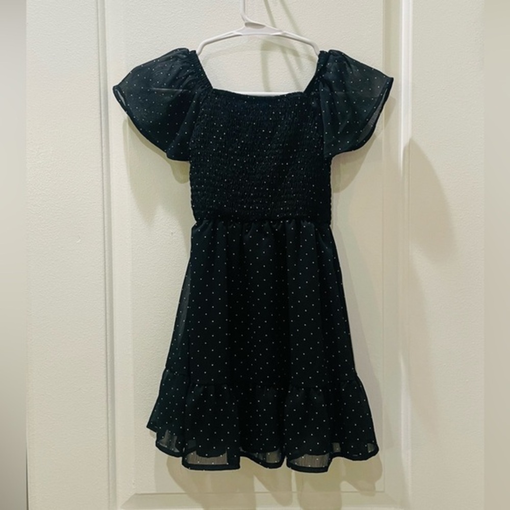 Cat & Jack Charming Black Polka Dot Dress